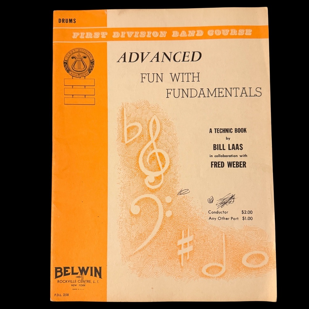 Advanced Fun With Fundamentals Drums Technic Book Bill Laas Fred Weber 1966